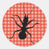 Creepy Crawly Ant Plaid Tafelkleed Ronde Sticker (Voorkant)