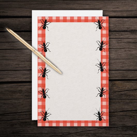Creepy Crawly Ants Plaid Tafelkleed Briefpapier