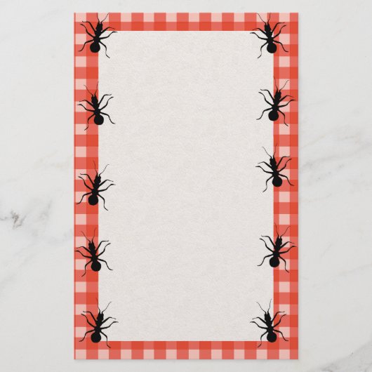 Creepy Crawly Ants Plaid Tafelkleed Briefpapier (Voorkant)
