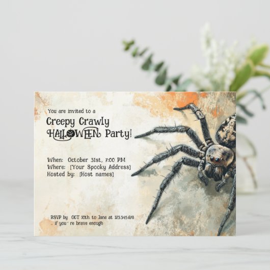 Creepy Crawly HALLOWEEN Party! Kaart (Staand voorkant)