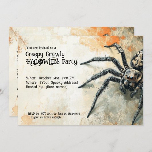 Creepy Crawly HALLOWEEN Party! Kaart (Voorkant / Achterkant)