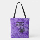 Creepy Crawly Huge Halloween en Spider Paars Tote Bag (Achterkant)