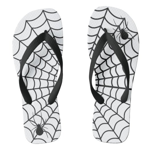 Creepy Crawly Spiders Lurken in Spinnenweb Teenslippers (Voetbed)