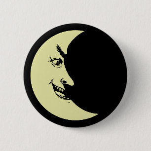 Creepy crescent moon badge ronde button 5,7 cm