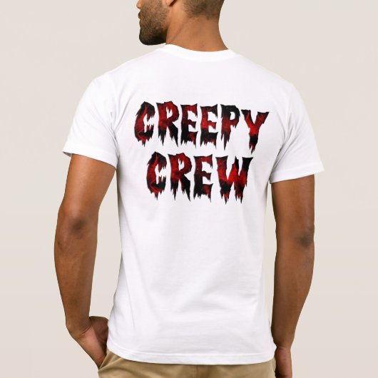 Creepy Crew Halloween Party Blood Typografie T-shirt (Achterkant)