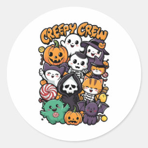 Creepy Crew voor kinderen en volwassenen Funny Hal Ronde Sticker