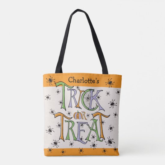 Creepy Critters Halloween Trick or treat Custom Tote Bag (Achterkant)