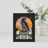 Creepy Crow Gothic Moon Witchy Bird Briefkaart (Staand voorkant)