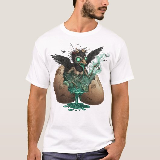 Creepy Crow Hatchling Art T-shirt (Voorkant)