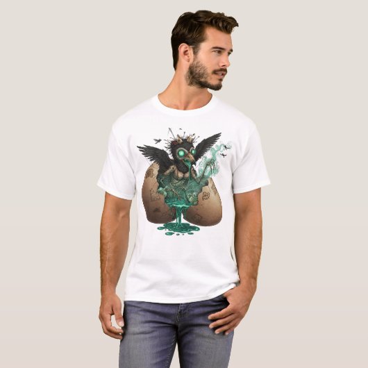 Creepy Crow Hatchling Art T-shirt (Voorkant volledig)