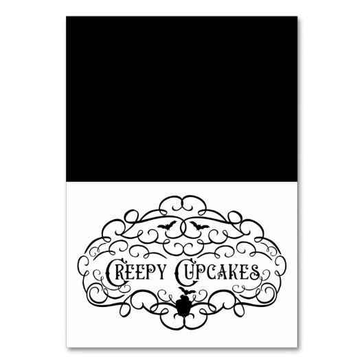 Creepy Cupcakes  Halloween Voedseltent Kaart (Voorkant)