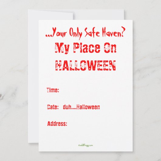 Creepy Custom Halloween Party Invitation Kaart (Achterkant)