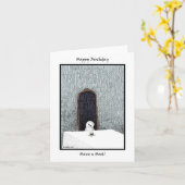 Creepy Cute baby Barn Owl Gothic Ink Birthday Kaart (Gele Bloem)