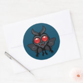 Creepy Cute Cryptid Mothman Monster Ronde Sticker (Envelop)