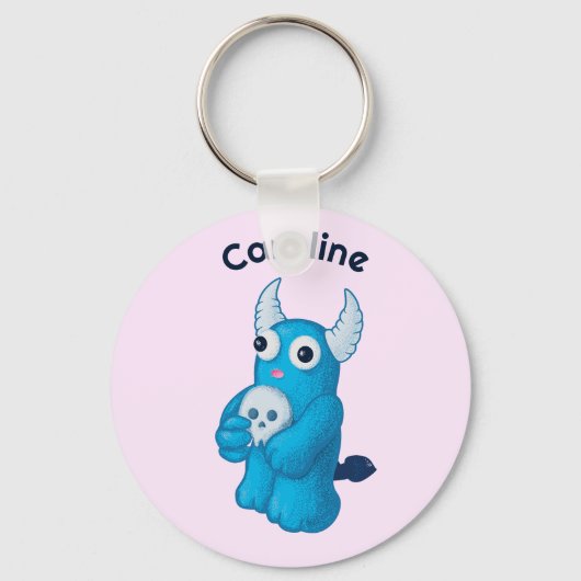 Creepy Cute Demon Kawaii Pastel Gothic Name Sleutelhanger (Voorkant)