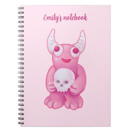 Creepy Cute Demon roze schedel Gothic Girl Notitieboek