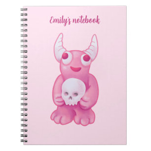 Creepy Cute Demon roze schedel Gothic Girl Notitieboek