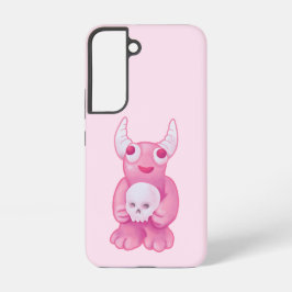 Creepy Cute Demon roze schedel Gothic Girl Samsung Galaxy Hoesje