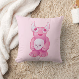 Creepy Cute Demon roze schedel Gothic Kind Kussen