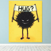 Creepy Cute Evil Character Hug Canvas Afdruk (Insitu (Houten vloer))