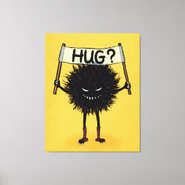 Creepy Cute Evil Character Hug Canvas Afdruk