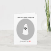Creepy Cute Ghost Romantic Valentijn Jubileum Kaart (Voorkant)