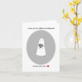 Creepy Cute Ghost Romantic Valentijn Jubileum Kaart (Gele Bloem)