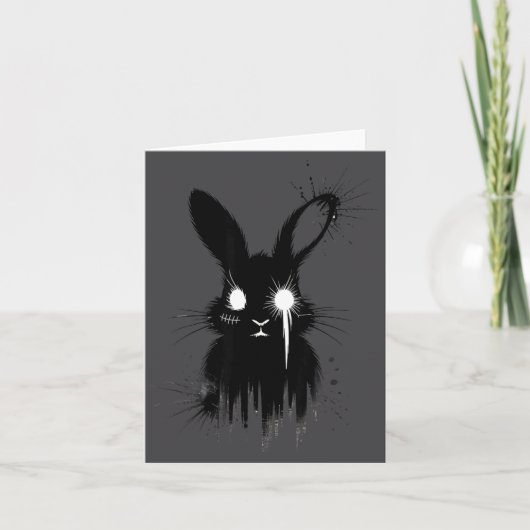Creepy Cute Goth Bunny Horror Rabbit Sketch Alt Ng Kaart (Voorkant)