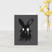 Creepy Cute Goth Bunny Horror Rabbit Sketch Alt Ng Kaart (Gele Bloem)