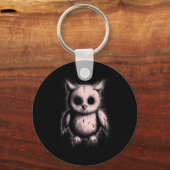 Creepy Cute Goth Owl Horror Sketch Alt Nge Evil  Sleutelhanger (Voorkant)