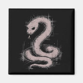 Creepy Cute Goth Python Horror Snake Sketch Alt Ng Magneet (Voorkant)