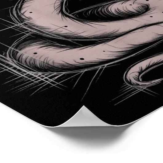 Creepy Cute Goth Python Horror Snake Sketch Alt Ng Poster (Hoek)