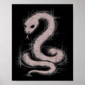 Creepy Cute Goth Python Horror Snake Sketch Alt Ng Poster (Voorkant)
