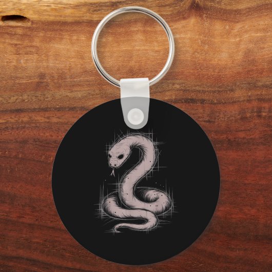 Creepy Cute Goth Python Horror Snake Sketch Alt Ng Sleutelhanger (Voorkant)