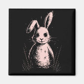 Creepy Cute Goth Rabbit Horror Bunny Sketch Alt Ng Magneet (Voorkant)
