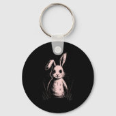 Creepy Cute Goth Rabbit Horror Bunny Sketch Alt Ng Sleutelhanger (Voorkant)