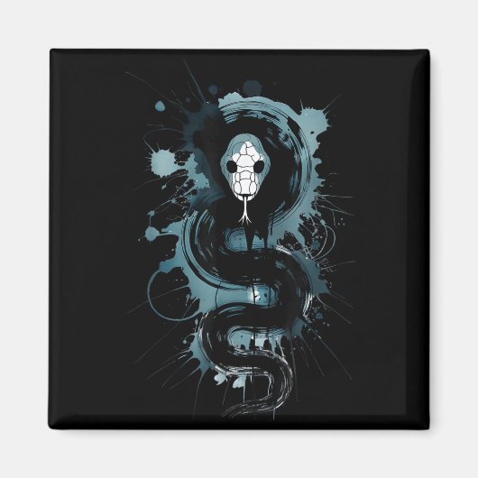 Creepy Cute Goth Snake Horror Snake Sketch Alt Nge Magneet (Voorkant)