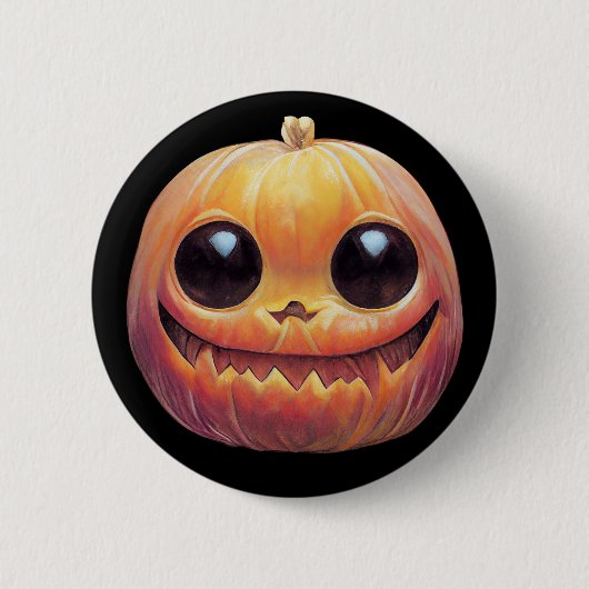Creepy Cute Halloween Pumpkin Face Ronde Button 5,7 Cm (Voorkant)