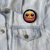 Creepy Cute Halloween Pumpkin Face Ronde Button 5,7 Cm (In situ)