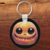 Creepy Cute Halloween Pumpkin Face Sleutelhanger (Voorkant)