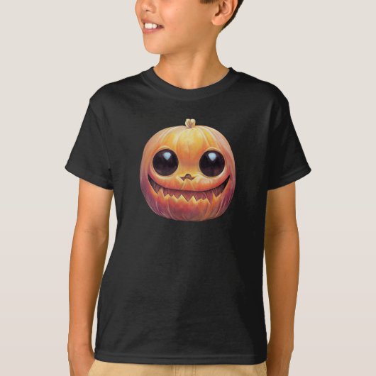 Creepy Cute Halloween Pumpkin Face T-shirt (Voorkant)