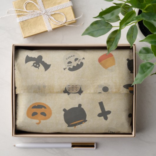 Creepy Cute Halloween Theme Patroon Tissuepapier (Geschenk)