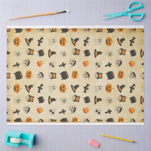 Creepy Cute Halloween Theme Patroon Tissuepapier (Craft)