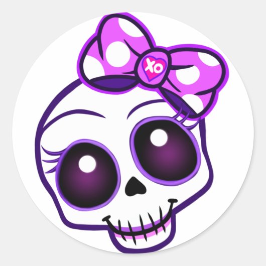 Creepy Cute Kawaii Button Pin Ronde Sticker (Voorkant)