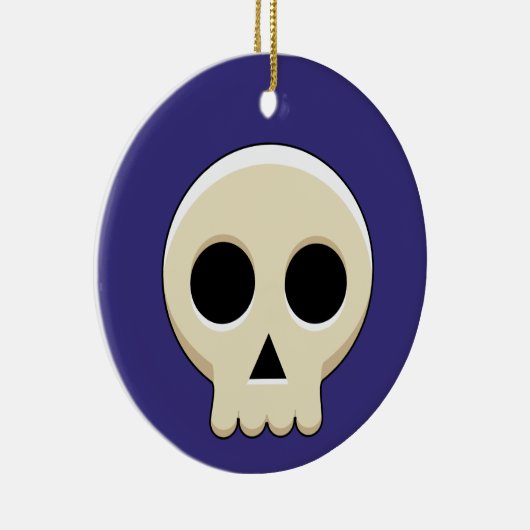 Creepy Cute Kawaii Gothic Skull Keramisch Ornament (Rechts)