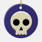 Creepy Cute Kawaii Gothic Skull Keramisch Ornament (Voorkant)