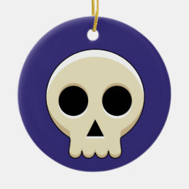 Creepy Cute Kawaii Gothic Skull Keramisch Ornament