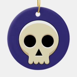 Creepy Cute Kawaii Gothic Skull Keramisch Ornament