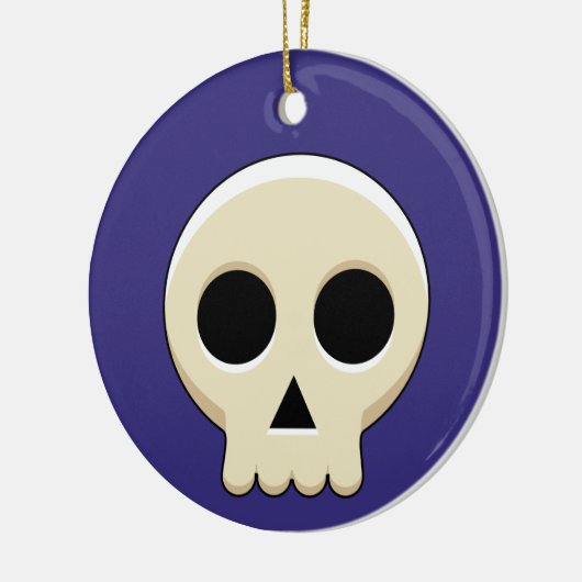 Creepy Cute Kawaii Gothic Skull Keramisch Ornament (Links)