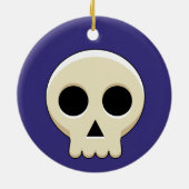 Creepy Cute Kawaii Gothic Skull Keramisch Ornament (Achterkant)